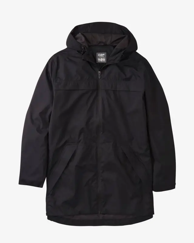 Cotton Traders Langdale Lightweight Waterproof Coat in Black, 100% Polyester