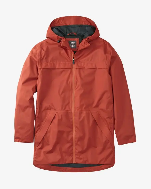Cotton Traders Langdale Lightweight Waterproof Coat in Orange, 100% Polyester