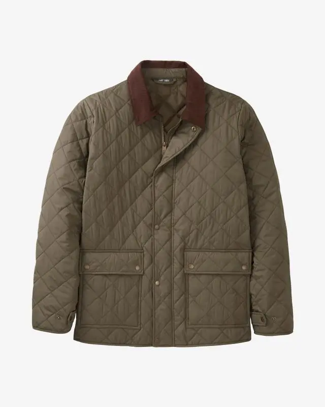 Cotton Traders Cartmel Quilted Jacket in Green, 100% Polyester