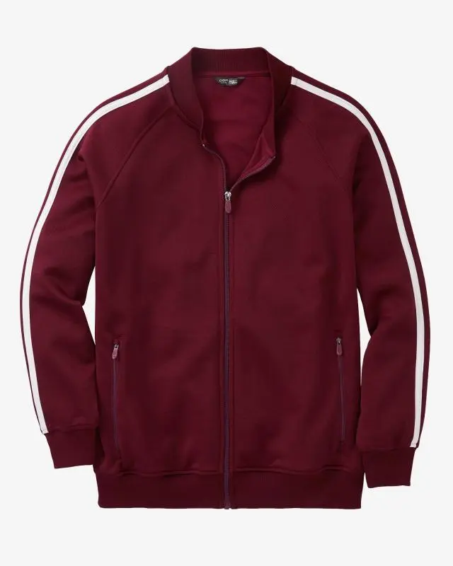 Cotton Traders Zip Through Track Top in Brown, Cotton/Polyester