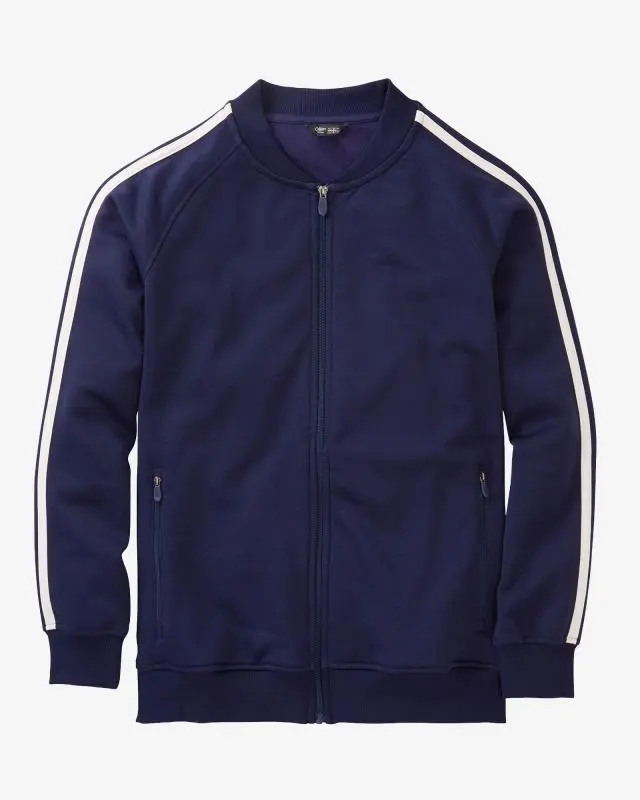 Cotton Traders Zip Through Track Top in Blue, Cotton/Polyester