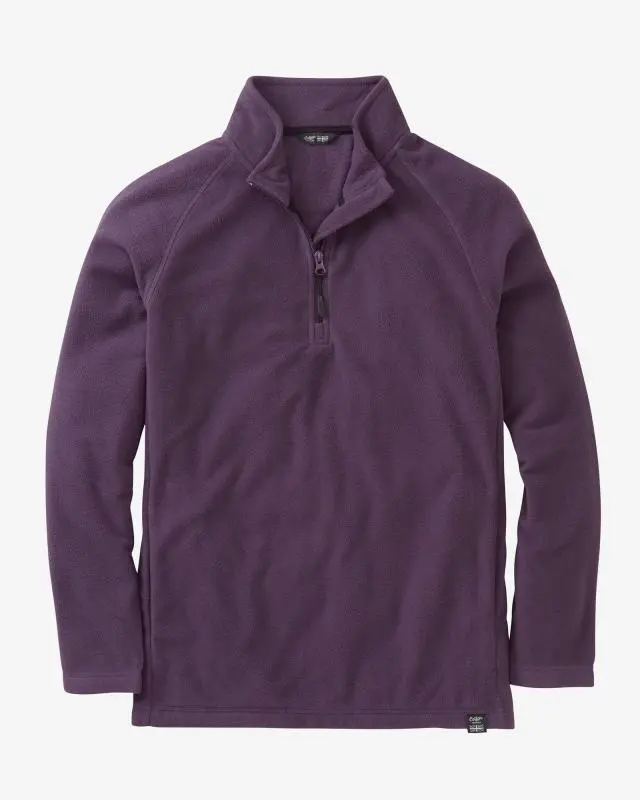 Cotton Traders Microfleece Half Zip Top in Purple, Rubber