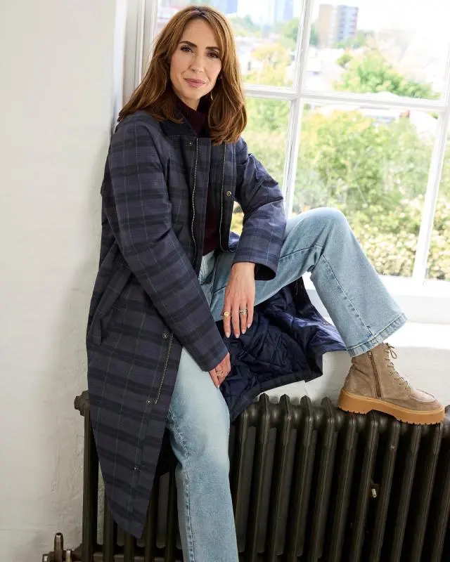 Cotton Traders Camborne Quilt Lined Coat in Navy, 100% Cotton