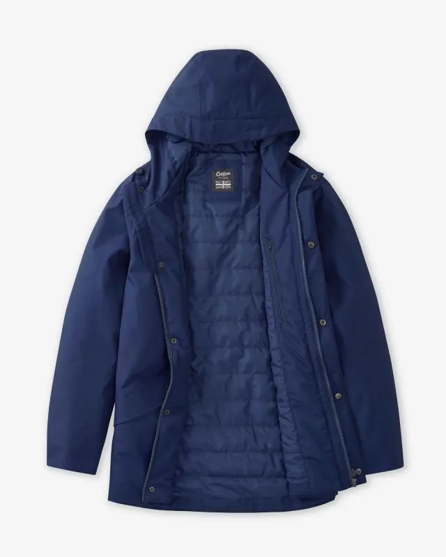 Cotton Traders Windmoor Waterproof Jacket in Navy, 100% Polyester