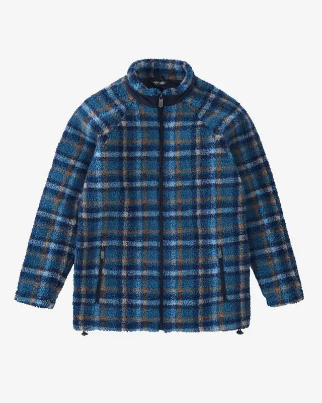 Cotton Traders Printed Borg Fleece Jacket in Blue, 100% Polyester