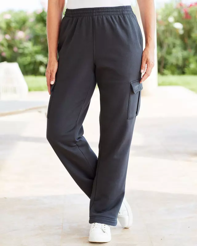 Cotton Traders Cargo Jog Pants in Grey