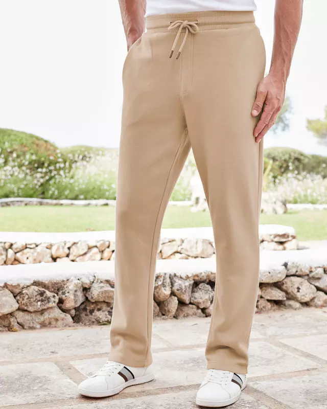 Cotton Traders Piqué Pull-On Trousers in Purple