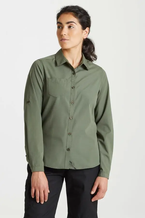 Craghoppers Women's 'Expert Kiwi' Long Sleeved Shirt in Green 