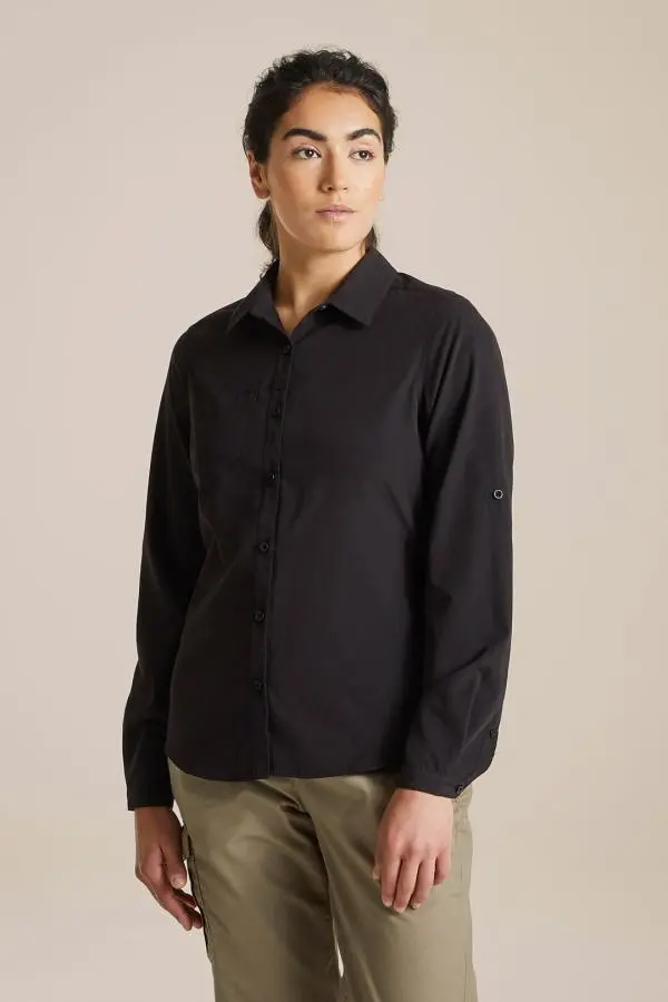 Craghoppers Women's 'Expert Kiwi' Long Sleeved Shirt in Black 