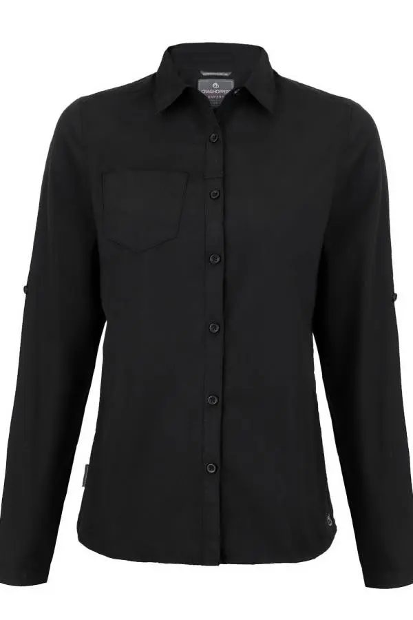 Craghoppers Women's 'Expert Kiwi' Long Sleeved Shirt in Black 