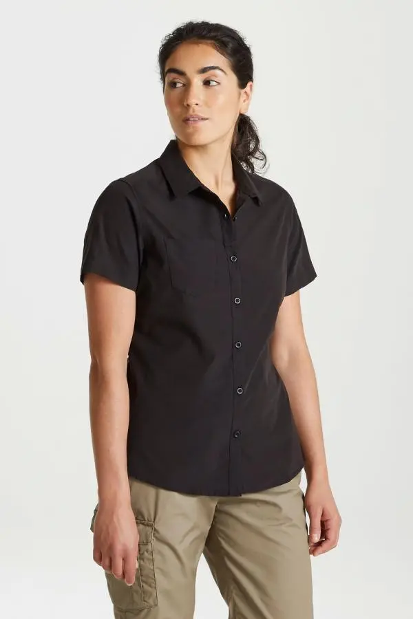 Craghoppers Women's 'Expert Kiwi' Short Sleeved Shirt in Black 