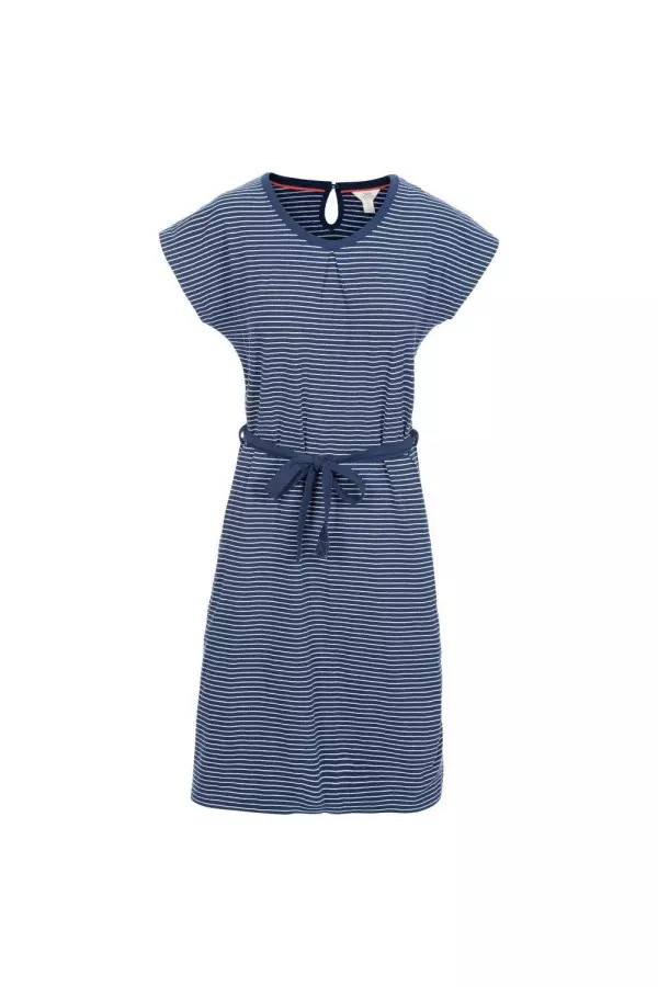Lidia Spotted Round Neck Casual Dress