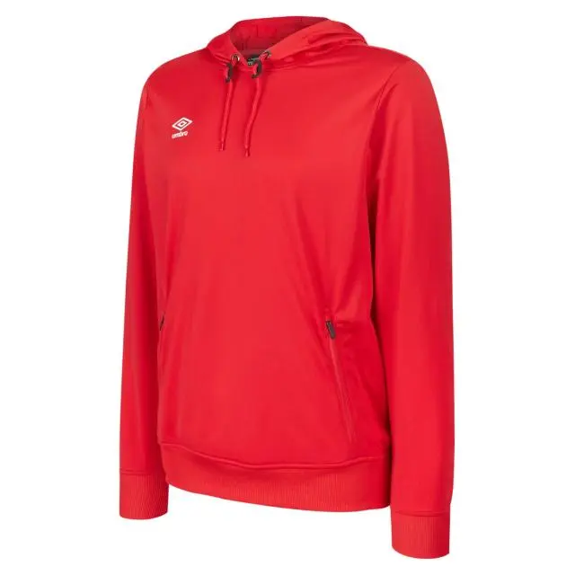 Umbro Club Essential Polyester Drawstring Hoodie in Scarlet 
