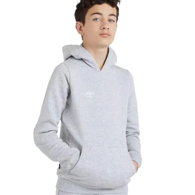 Umbro Club Leisure Drawstring Hoodie in Pale Grey 
