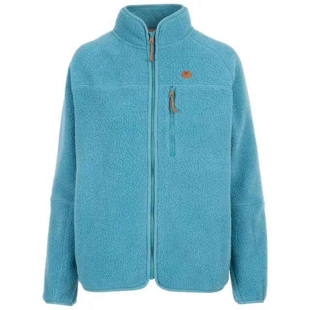 Trespass Women's Quake Leather Trim Fleece Jacket in Blue | Size: Small
