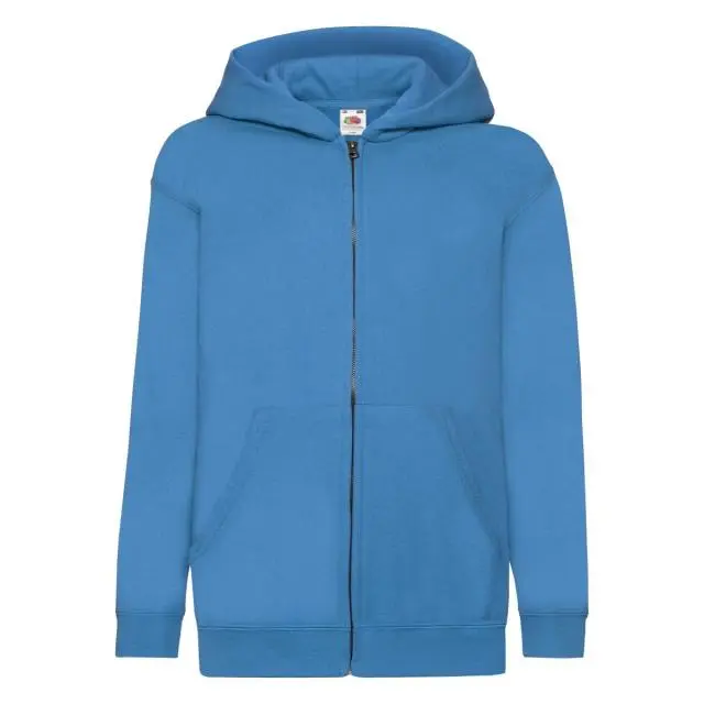 Fruit of the Loom Classic Full Zip Hoodie in Mid Blue 