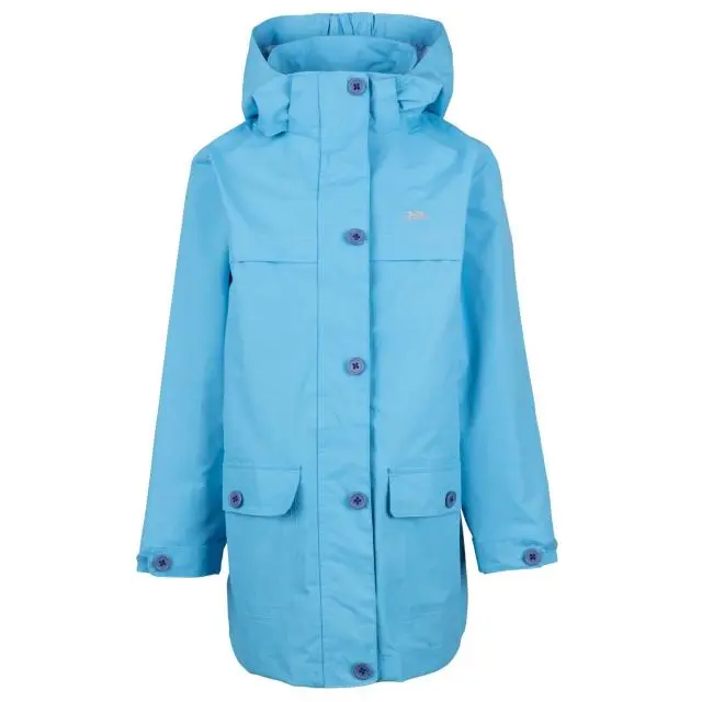 Trespass Girl's Fairly TP50 Waterproof Jacket in Pale Blue 