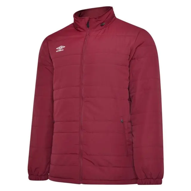Umbro Boy's Club Essential Bench Jacket in Burgundy 