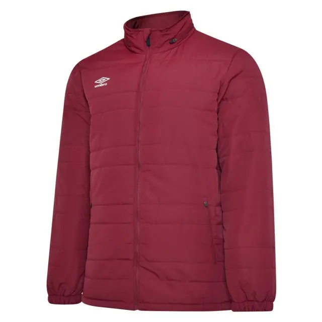 Umbro Boy's Club Essential Bench Jacket in Burgundy 