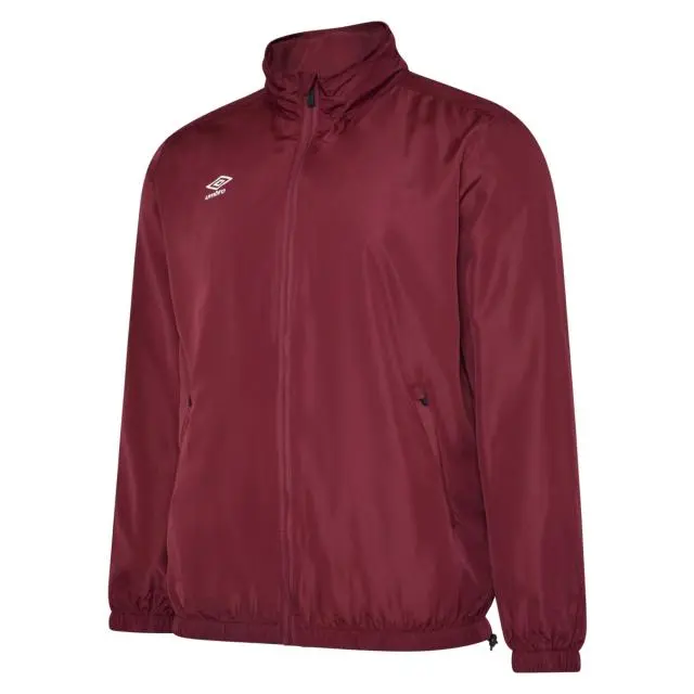 Umbro Boy's Club Essential Light Waterproof Jacket in Burgundy 