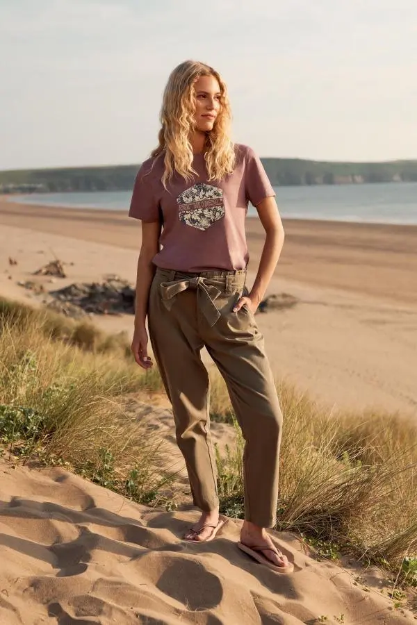 Animal Women's 'Loren' Multiple Pockets Cotton Trousers in Khaki 