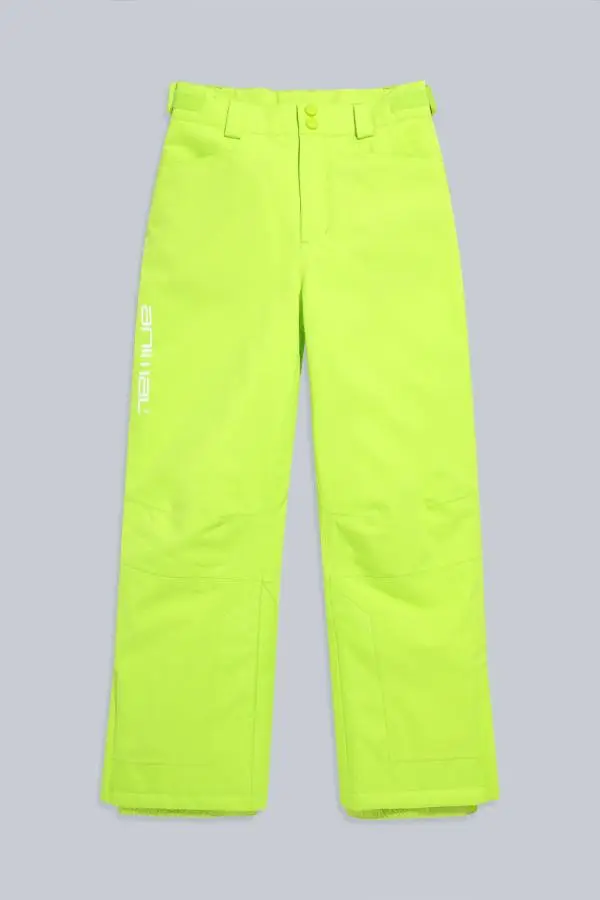 Animal Girl's 'Nordic' Waterproof Breathable Snow Pant Warm Adjustable Waist Trouser in Lime 