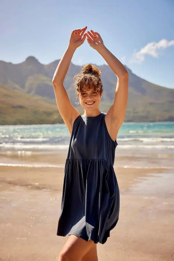 Animal Women's 'Summer Lounging Cotton Jersey Beach Dress in Navy 