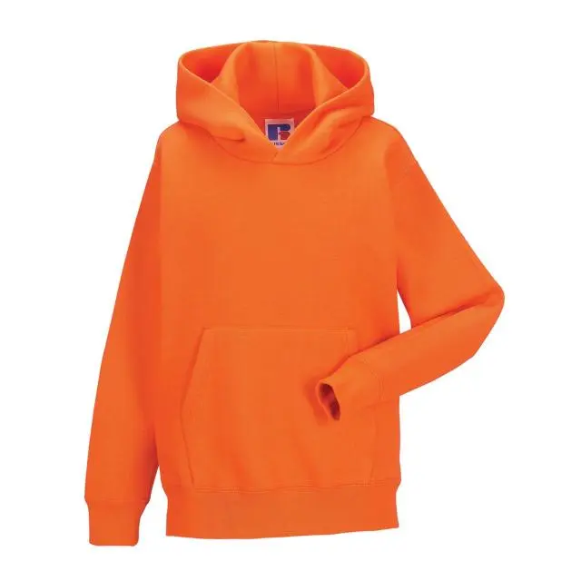 Russell Plain Black Hoodie in Orange 