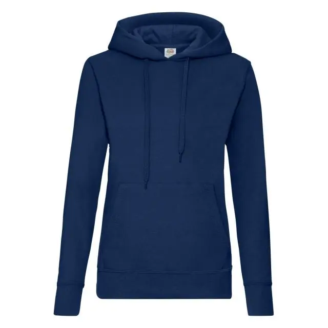 Fruit of the Loom Women's Heather Classic Hoodie in Navy 