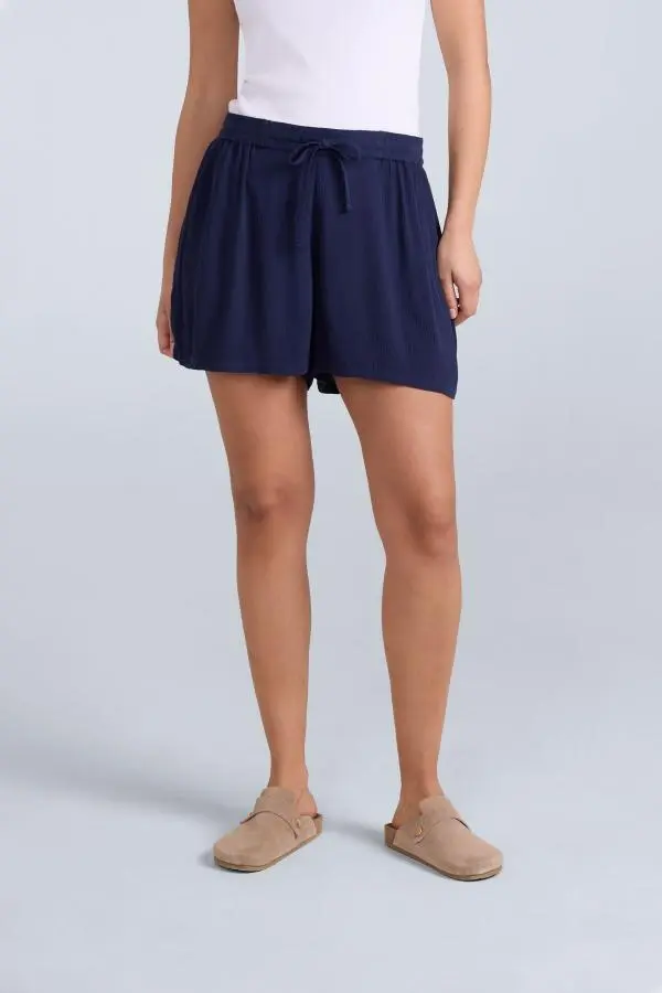 Animal Women's 'Ria' Lightweight Comfortable Texture Beach Shorts in Navy 