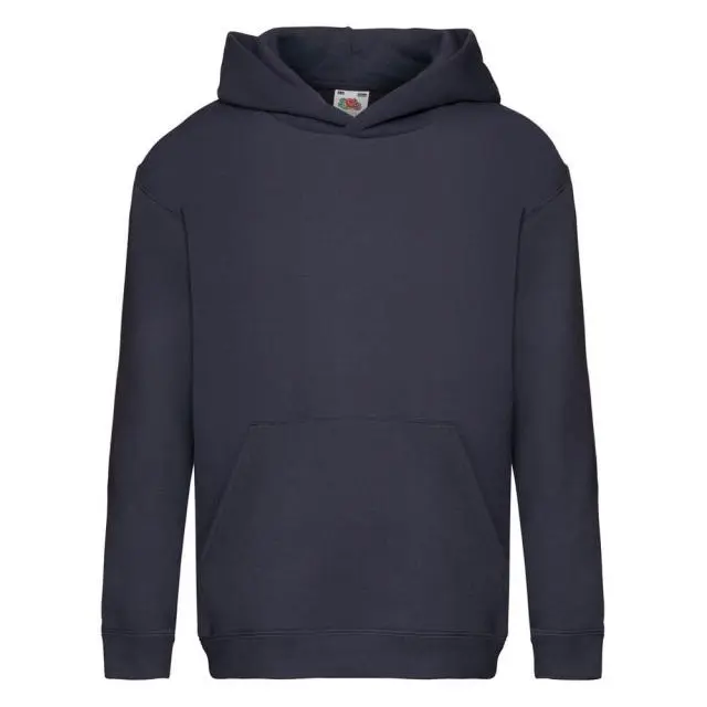 Fruit of the Loom Premium Hooded Sweatshirt in Mid Navy | Size: 7-8 Years