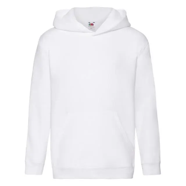 Fruit of the Loom Premium Hooded Sweatshirt in White | Size: 5-6 Years