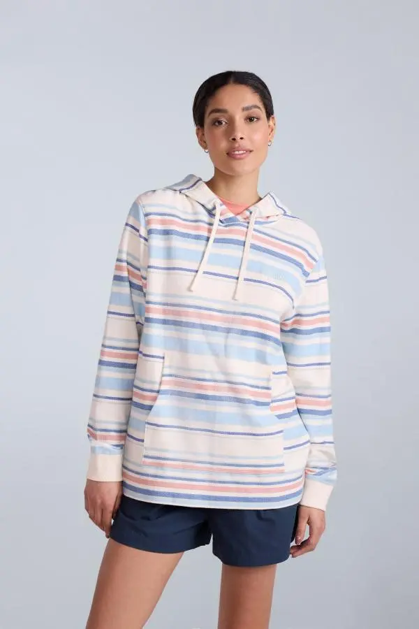 Animal Women's 'Lila' Cotton Beach Hoodie Casual Adjustable Lightweight Sweatshirt in Coral 