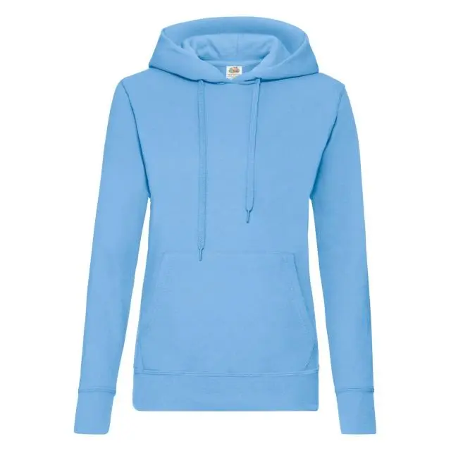Fruit of the Loom Women's Lady Fit Hooded Sweatshirt Hoodie in Blue 