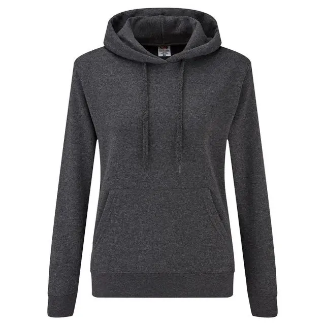 Fruit of the Loom Women's Classic Lady Fit Hooded Sweatshirt in Grey 