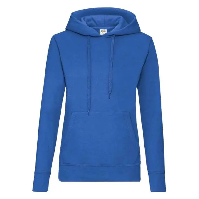 Fruit of the Loom Women's Classic Lady Fit Hooded Sweatshirt in Blue 