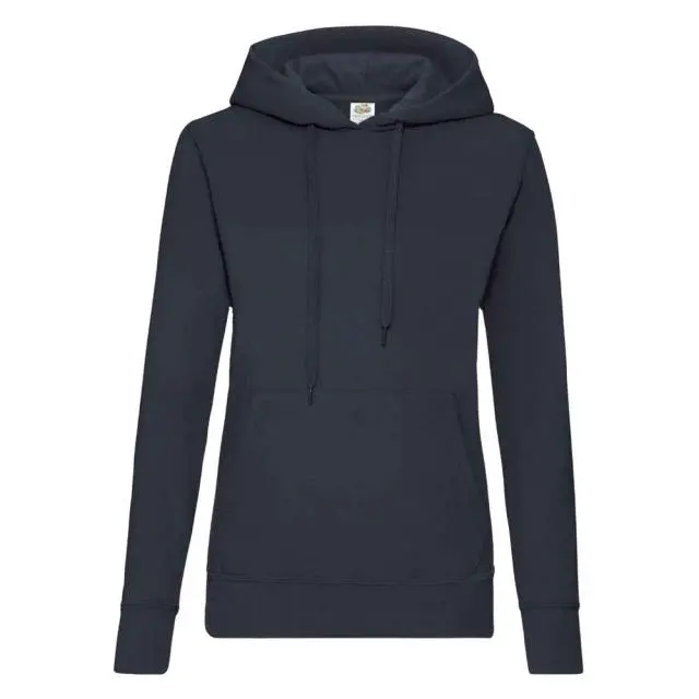 Fruit of the Loom Women's Classic Lady Fit Hooded Sweatshirt in Mid Navy 