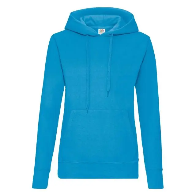 Fruit of the Loom Women's Lady Fit Hooded Sweatshirt Hoodie in Blue 