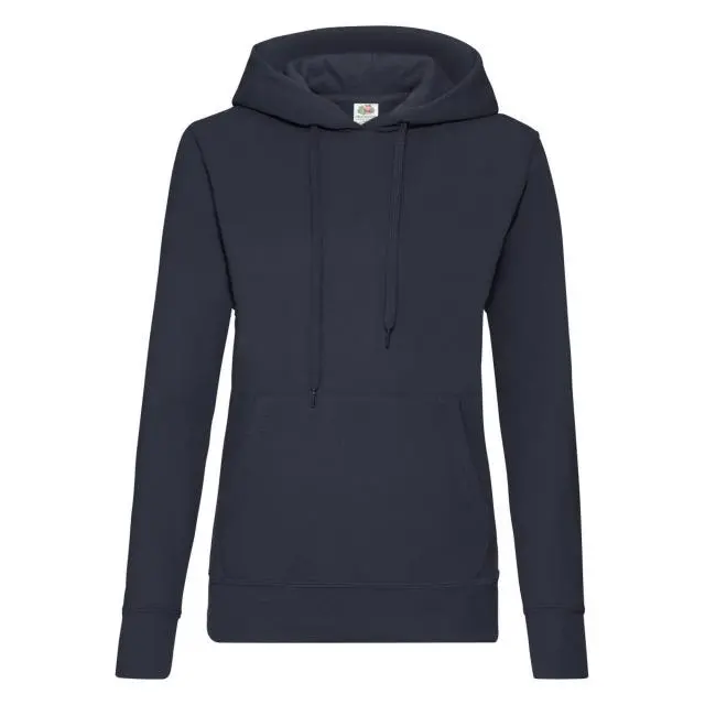 Fruit of the Loom Women's Lady Fit Hooded Sweatshirt Hoodie in Mid Navy 
