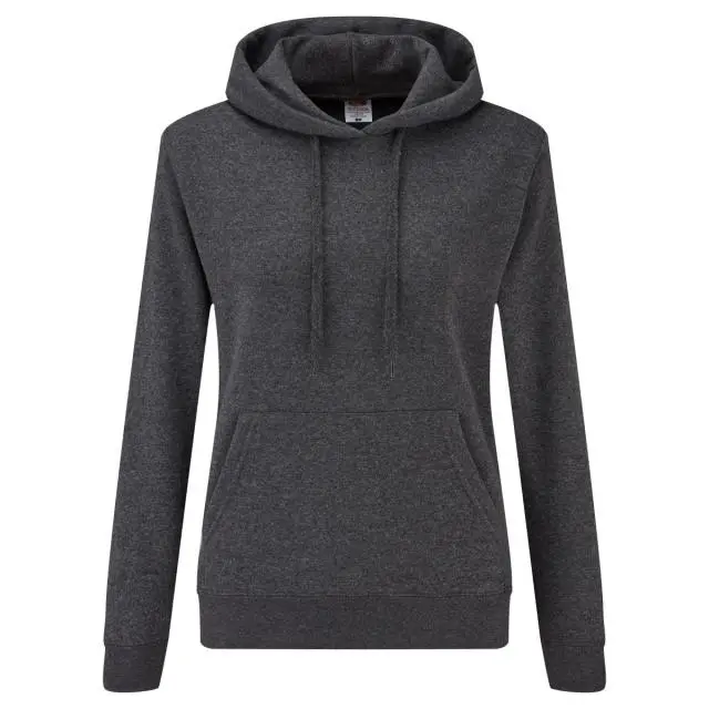 Fruit of the Loom Women's Lady Fit Hooded Sweatshirt Hoodie in Grey 