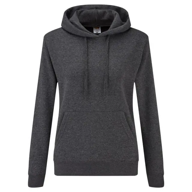 Fruit of the Loom Women's Lady Fit Hooded Sweatshirt Hoodie in Grey 