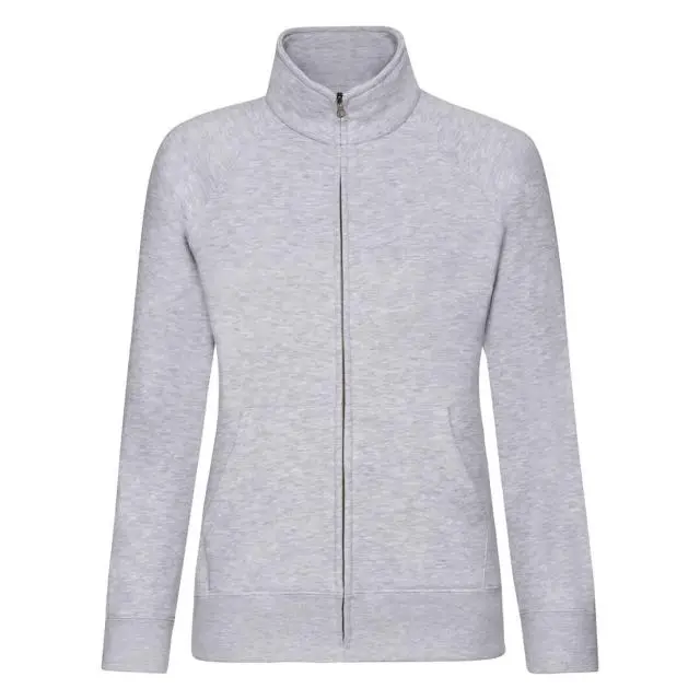 Fruit of the Loom Women's Lady-Fit Fleece Sweatshirt Jacket in Grey 