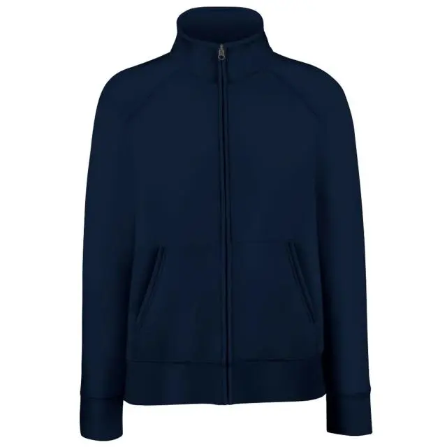 Fruit of the Loom Women's Lady-Fit Fleece Sweatshirt Jacket in Mid Navy 