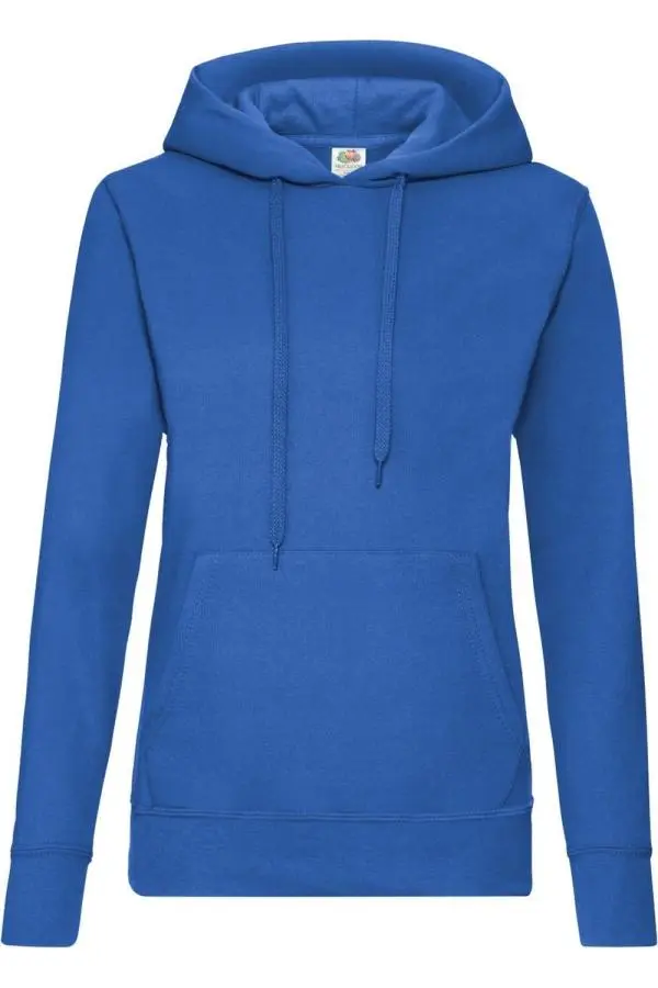 Fruit of the Loom Women's Lady Fit Hooded Sweatshirt Hoodie in Royal | Size: XL