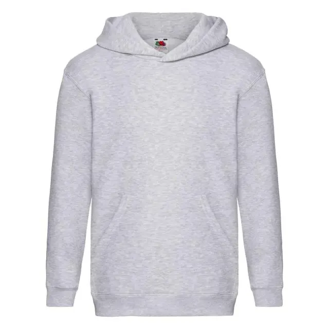 Fruit of the Loom Premium 70 30 Hooded Sweatshirt Hoodie in Grey | Size: 9 Years