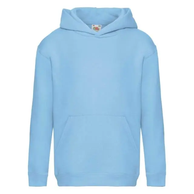 Fruit of the Loom Premium 70 30 Hooded Sweatshirt Hoodie in Blue | Size: 12-13 Years