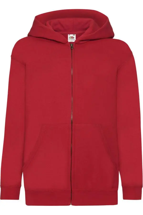 Fruit of the Loom Hooded Sweatshirt Jacket in Red | Size: 5-6 Years