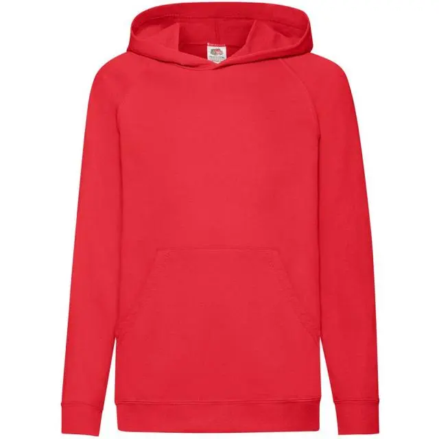 Fruit of the Loom Lightweight Hooded Sweatshirt Hoodie in Red 