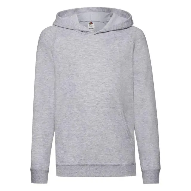Fruit of the Loom Lightweight Hooded Sweatshirt Hoodie in Grey | Size: 9-10 Years