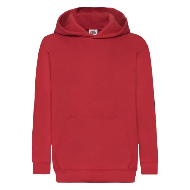 Fruit of the Loom Hooded Sweatshirt Hoodie in Red | Size: 5-6 Years